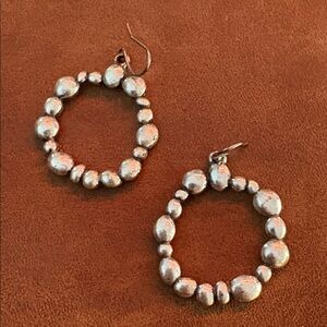 Lucky Brand Silver Hoop Earrings - very fun and excellent condition!